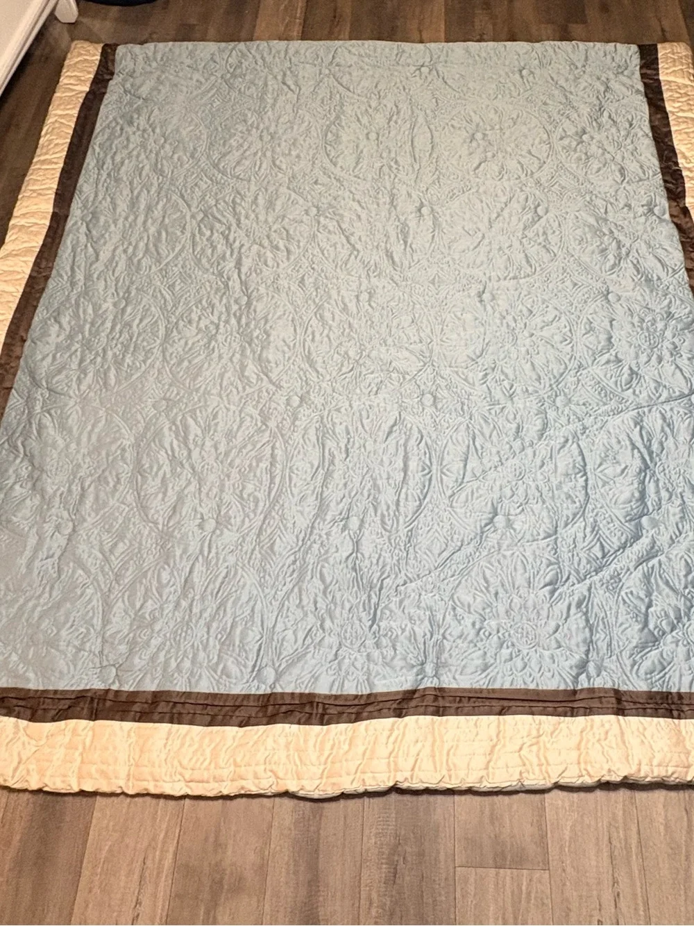 Chezmoi Collection Upland 7-Piece Comforter Set Queen Teal Brown Quilted